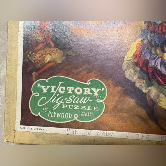 Colorful Flamenco Dancer Jigsaw Puzzle vintage wooden victory puzzle England - Picture 6 of 9